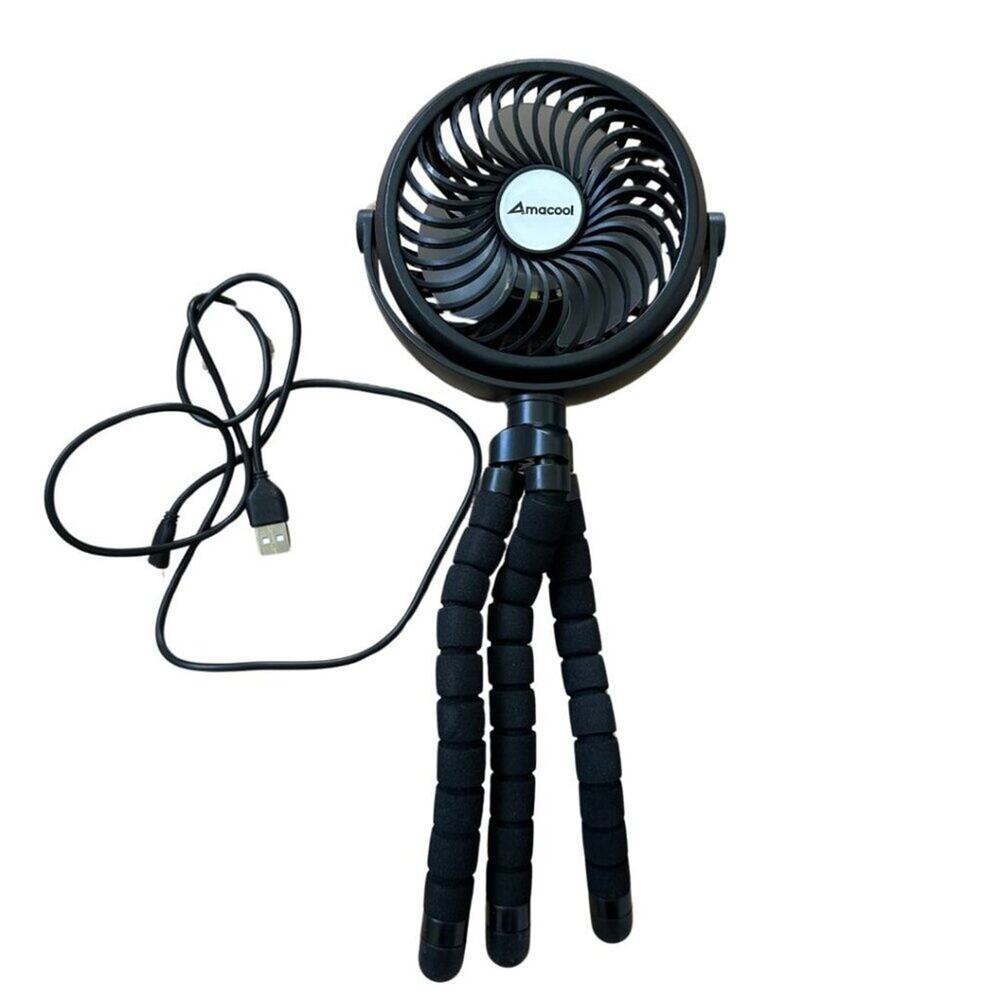AMACOOL Battery Operated Stroller Fan Black